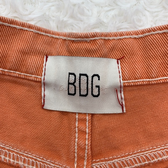 BDG Urban Outfitters Cut-Off Carpenter Shorts Washed Coral Sz 32 - Picture 7 of 12